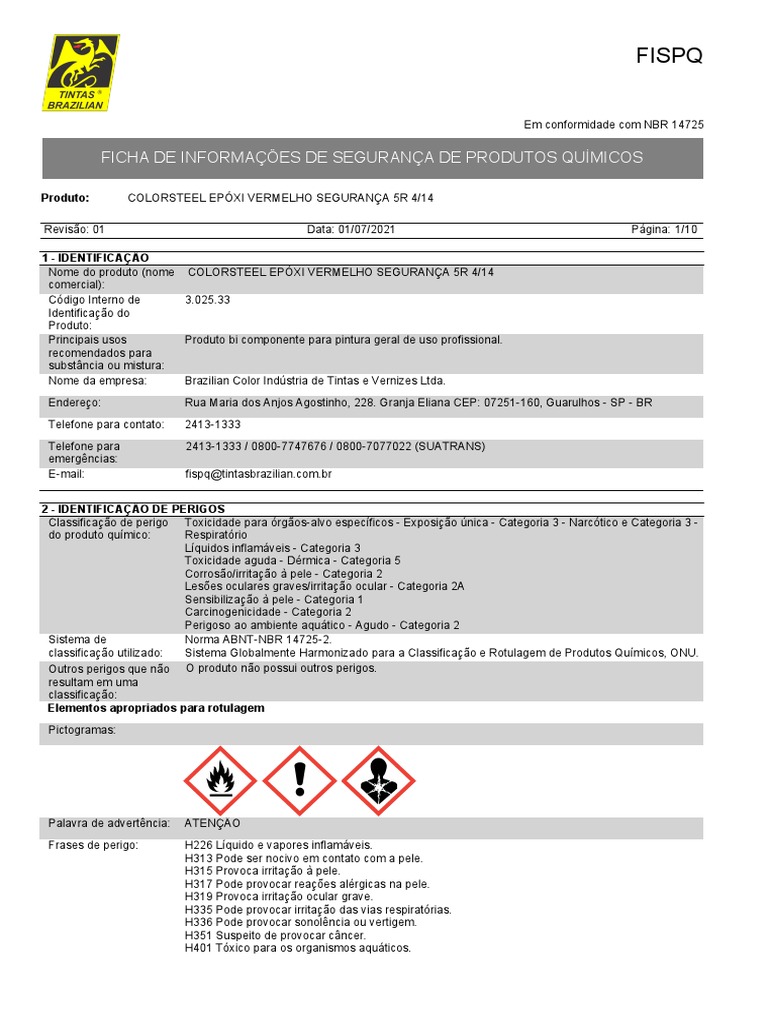 Fispq 302533 Colorsteel Epxi Vermelho Segur v01 | PDF | Embalagem e ...