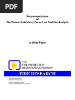 Fire Research: Recommendations of The Research Advisory Council On Post-Fire Analysis