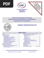 California State Board of Pharmacy California Practice Standards and Jurisprudence Examination For Pharmacists