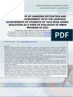 Relationship of Learning Motivation and Learning Environment With The Learning Achievements of Students of Tata Boga Unnes-Education As A Form of Evalusion of MBKM Program in 2021
