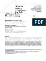 Influence of Lack of Trust On Romantic Relationship Problems: The Mediating Role of Partner Cell Phone Snooping