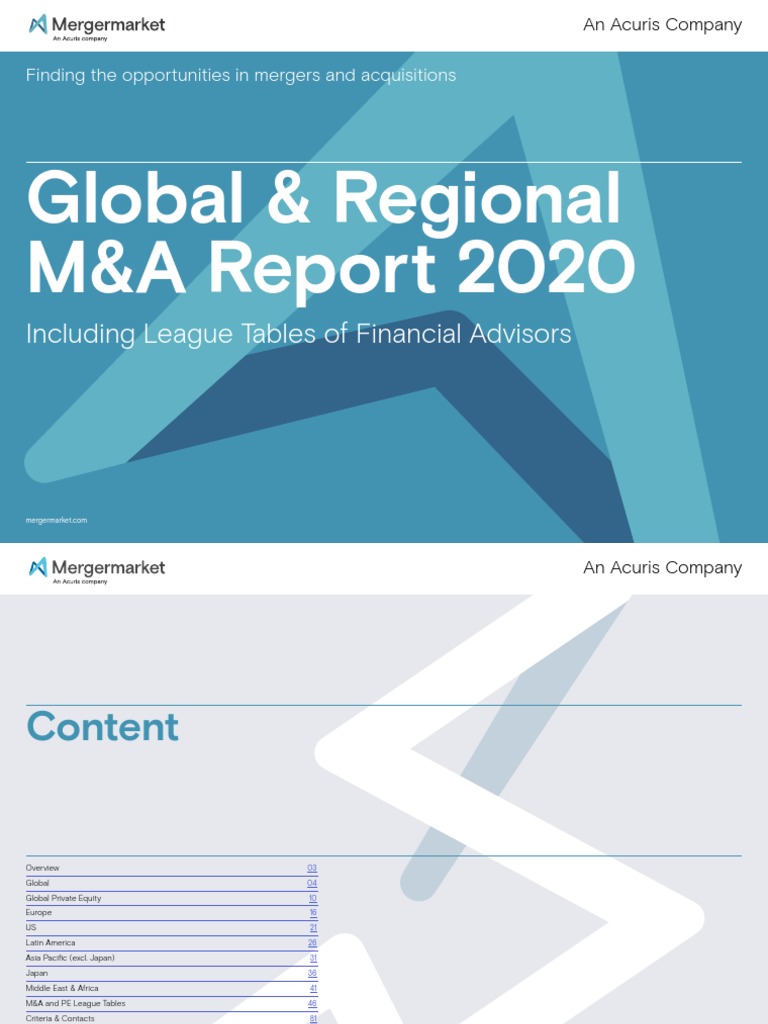 Q1 2020 Global M&A Financial League Tables | PDF | Mergers And ...