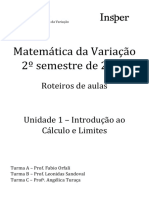 Enricco Insper Matvar Apostila Unidade 1 Introdução Ao Cálculo e Limites