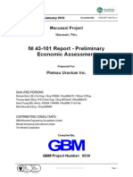NI 43-101 Report - Preliminary - MACUSANI Enero 2016