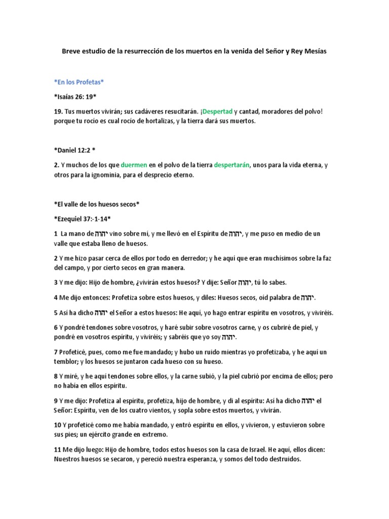 Resurrección de los muertos en la Biblia | PDF | Jesús | Creencia ...