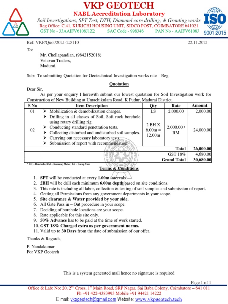 Soil Investigations, SPT Test, DTH, Diamond Core Drilling, & Grouting