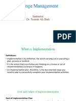 Change Management: Instructor Dr. Tazeem Ali Shah