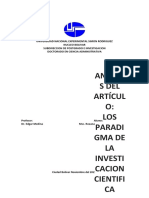 Analis del  Articulo de  los Paradigma de Investicacion