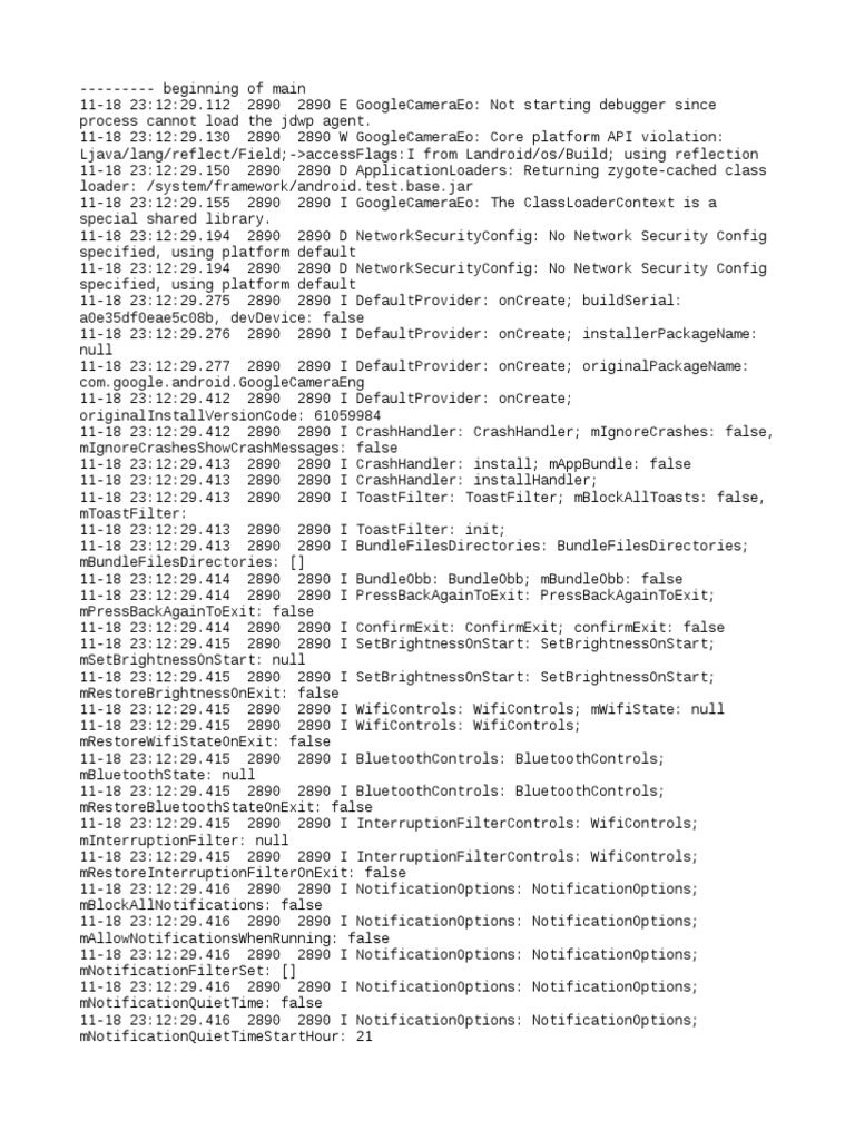 Android Debug Log Analysis | PDF | Computer Science | Computing