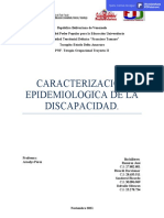 Caracterización Epidemiológica de Discapacidad Por Tipos de Discapacidad