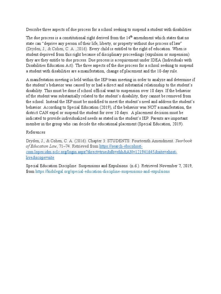 Due Process in Student Suspension Cases | PDF