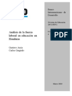 Análisis de La Fuerza Laboral en Educación en Honduras