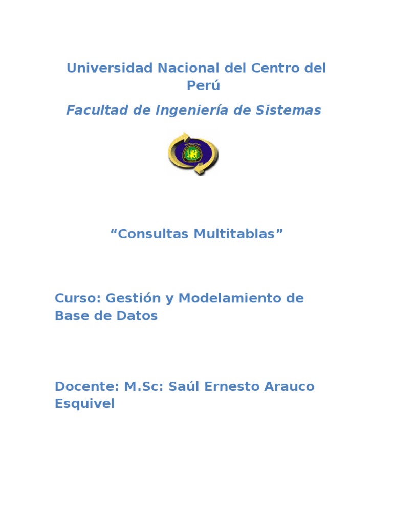 Consultas Multitablas en SQL | PDF | SQL | Bases de datos