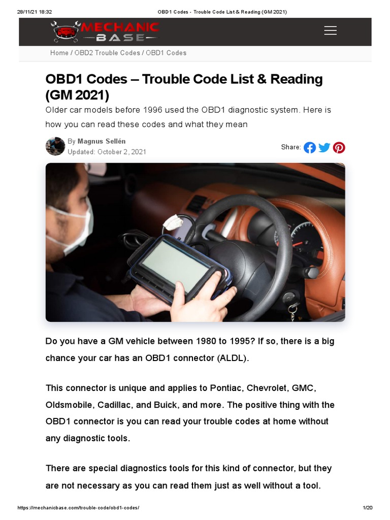 OBD1 Codes Full GM Code List And How To Read Them, 56 OFF