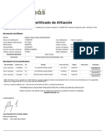 Certificado de Afiliación: Información Del Afiliado