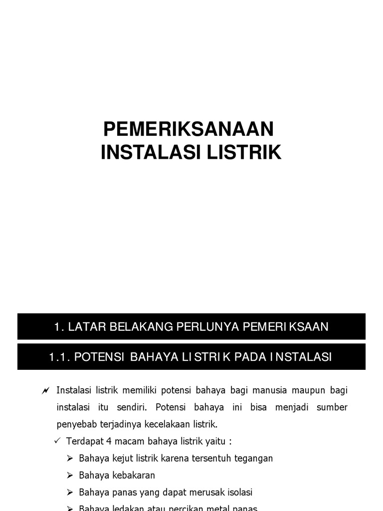 Pemeriksaan Instalasi Listrik PDF Pemeriksaan Instalasi Listrik PDF