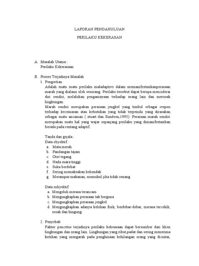 Lp Dan Sp Perilaku Kekerasan Pdf