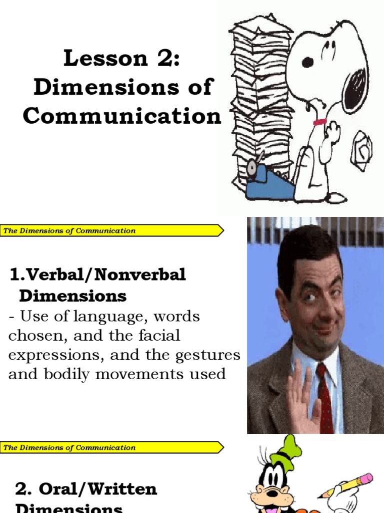 Dimensions of Communication Explained | PDF | Communication | Nonverbal ...