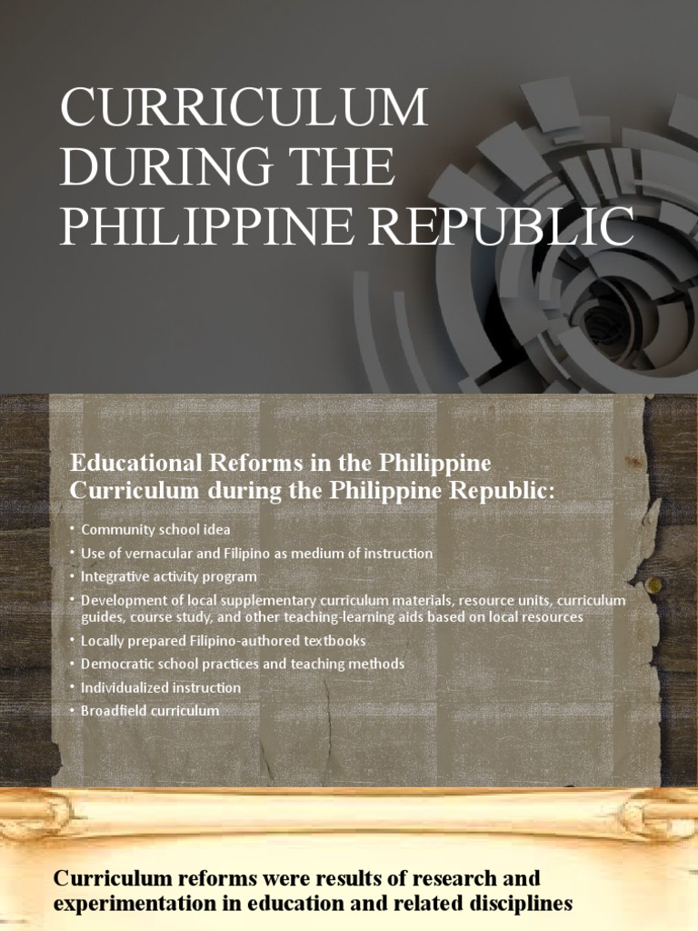 Curriculum During The Philippine Republic PDF