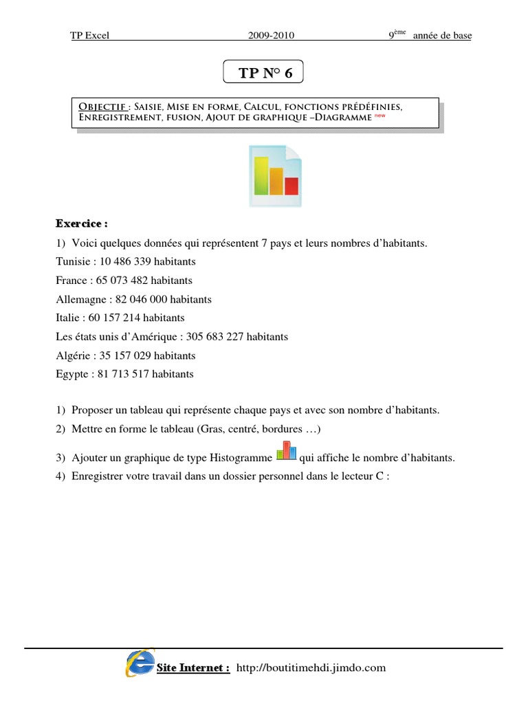 TP 6 Tableur Excel | PDF