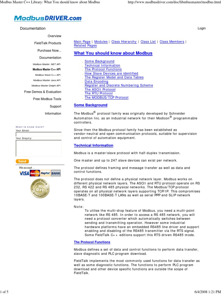 Modbus Master C++ Library - What You Should Know About Modbus | PDF ...