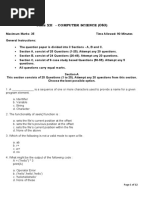 Computer Science Class 12 Sample Question