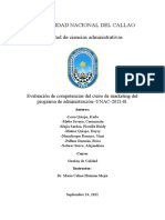 Evaluación de Competencias Del Curso de Marketing Del Programa de Administración - UNAC-2021-B.