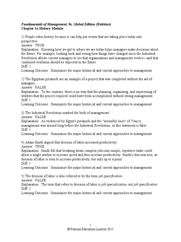 Chapter 1a History Module: Fundamentals of Management, 9e, Global ...