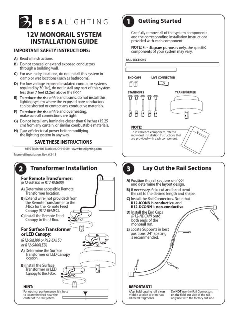 12V Monorail System Installation Guide: Getting Started | PDF | Power ...