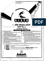 AIATS JEE (M) 2021 Test-2 (Code-C) 10-11-2019