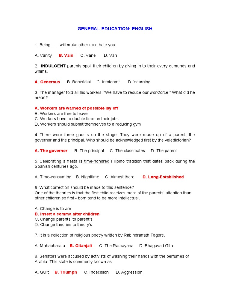General Education Questionnaires | PDF | Standard Deviation | Solid