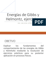 Energías Gibbs Helmholtz ejercicios