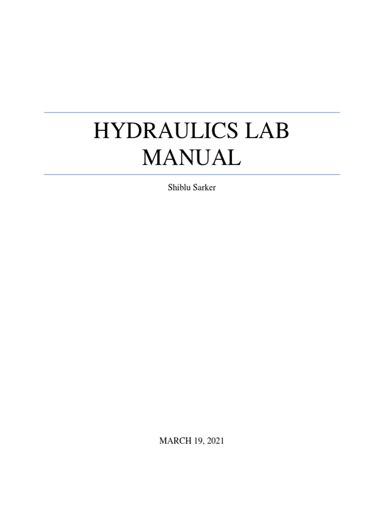 Hydraulics Lab Manual PDF Boundary Layer Fluid Dynamics