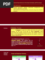 Fundamental Operations On: Fractions, Decimals, and Percentage. Learning Outcomes