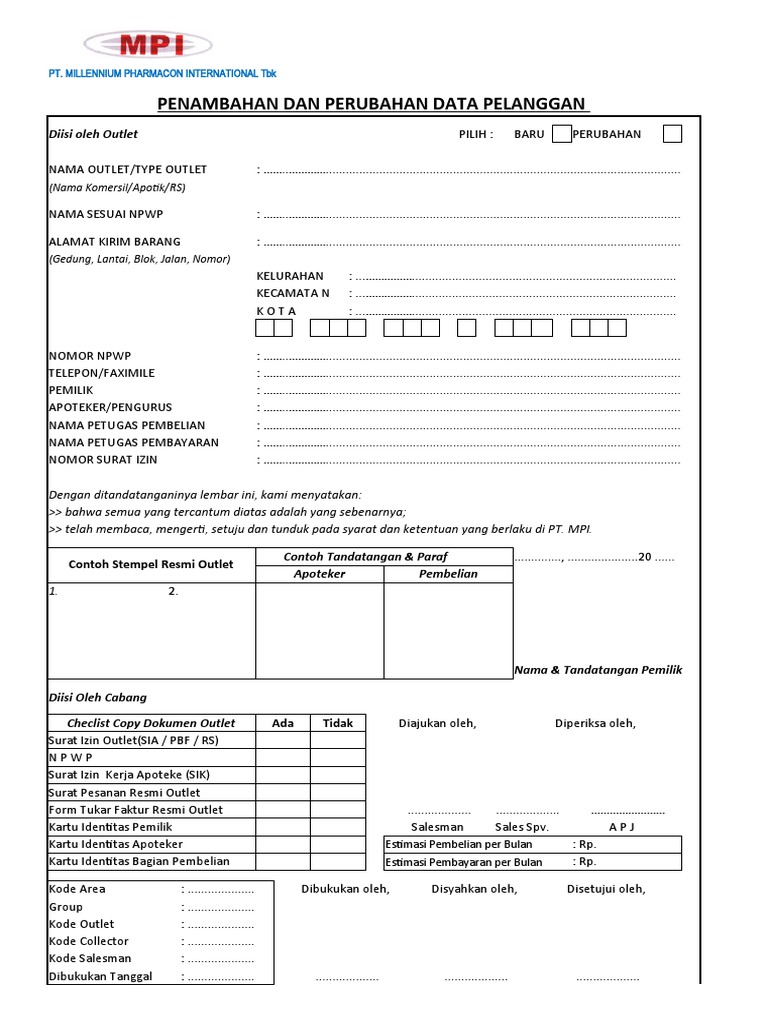 Form Outlet Baru PDF