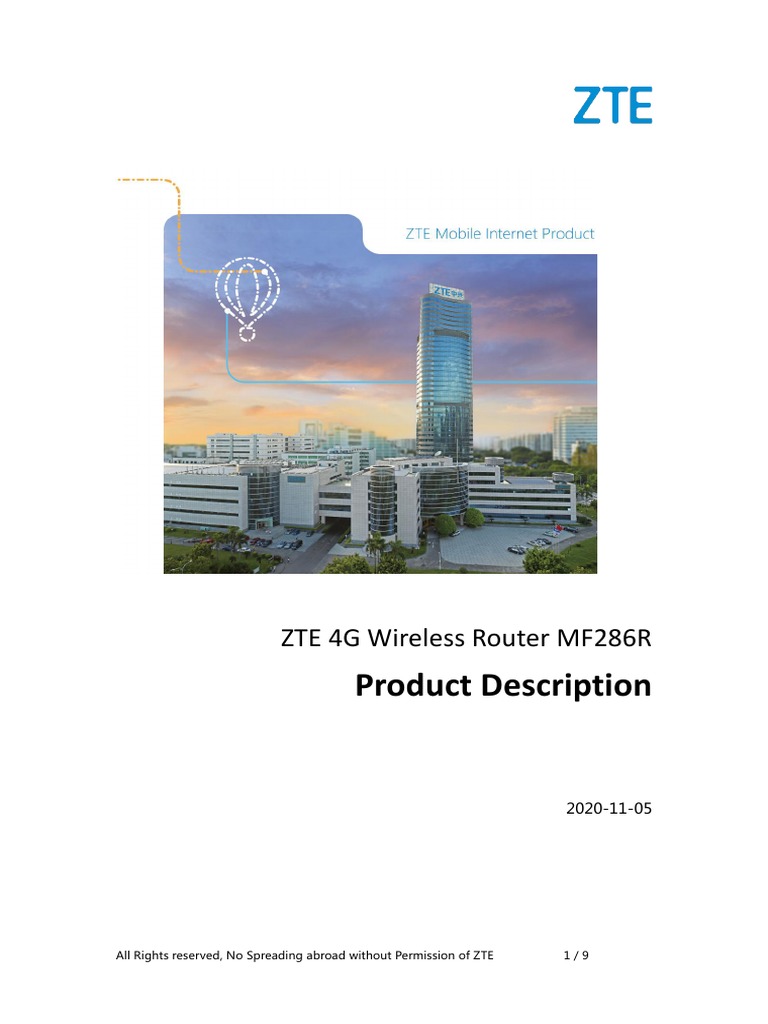 ZTE MF286R Router Overview and Specs | PDF | Lte (Telecommunication ...