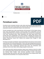 Artikel - Periodisasi Sastra - Ensiklopedia Sastra Indonesia