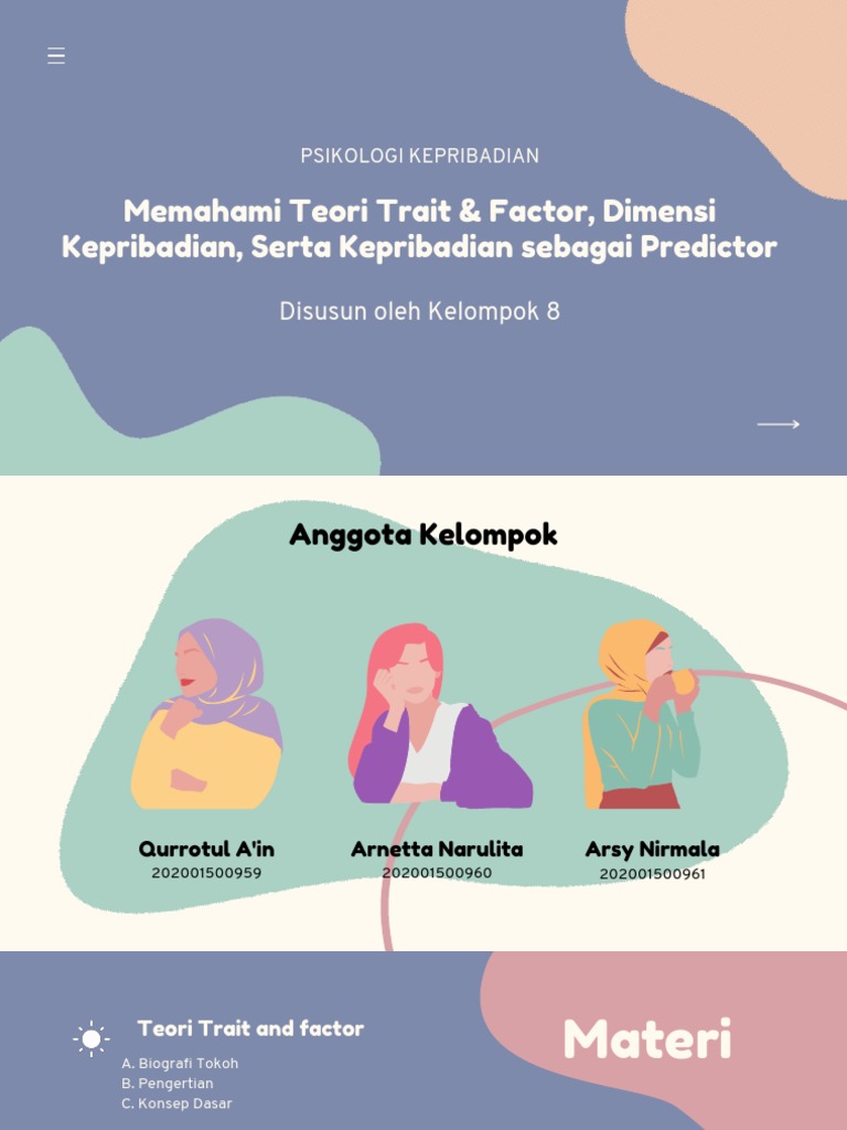Kelompok 8 - Teori Trait and Factor - BK R3K | PDF