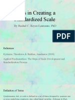 Steps in Creating A Standardized Scale