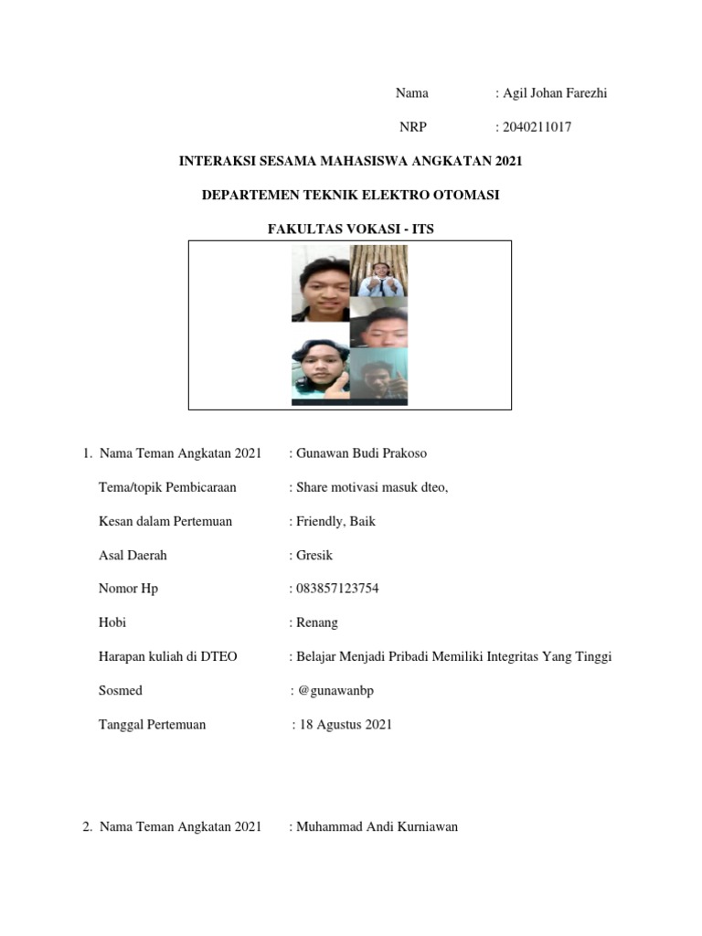 Interaksi Mahasiswa DTEO 2021 | PDF | Game & Aktivitas | Ilmu Sosial
