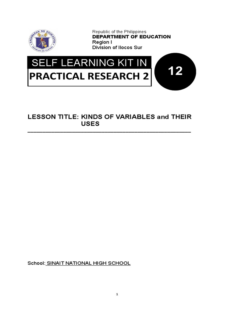 Practical Research 2: Self Learning Kit in | Descargar gratis PDF ...
