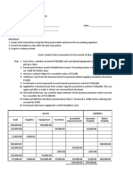 Directions:: Assets Liabilities Cash Supplies Equipment Furniture Leasehold Improvements Accounts Payable Notes Payable