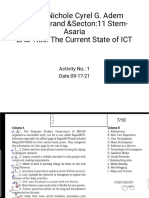 Name:Nichole Cyrel G. Adem Track/Strand &secton:11 Stem-Asaria LAS Title: The Current State of ICT