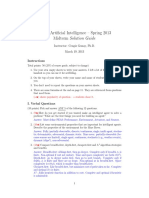 CS325 Artificial Intelligence - Spring 2013 Midterm Solution Guide