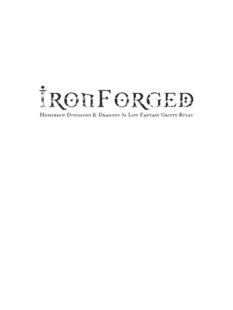 Low Fantasy Gritty Rules for D&D 5e | PDF | Law