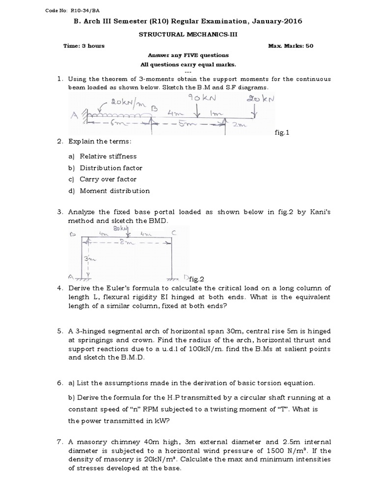 Structural Mechanics - Iii (R10) | PDF
