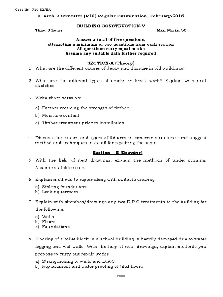 Building Construction - V | PDF