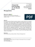 Positive Psychosocial Outcomes and Fanship in K-Pop Fans: A Social Identity Theory Perspective