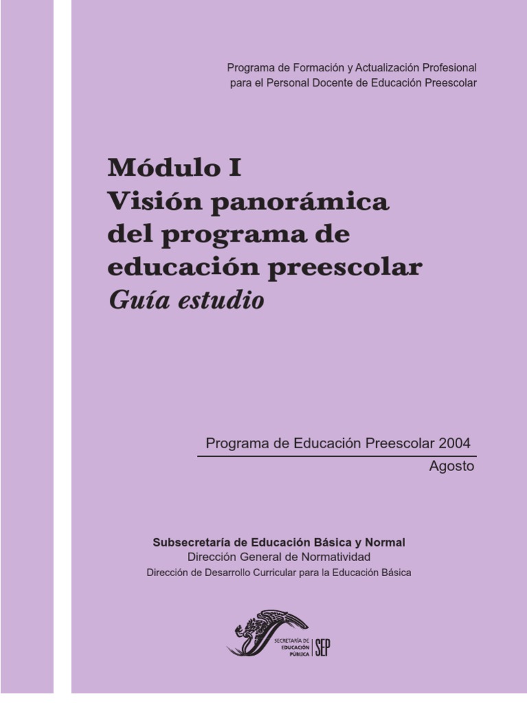Visión del Programa Preescolar 2004 | PDF | Educación de la primera ...