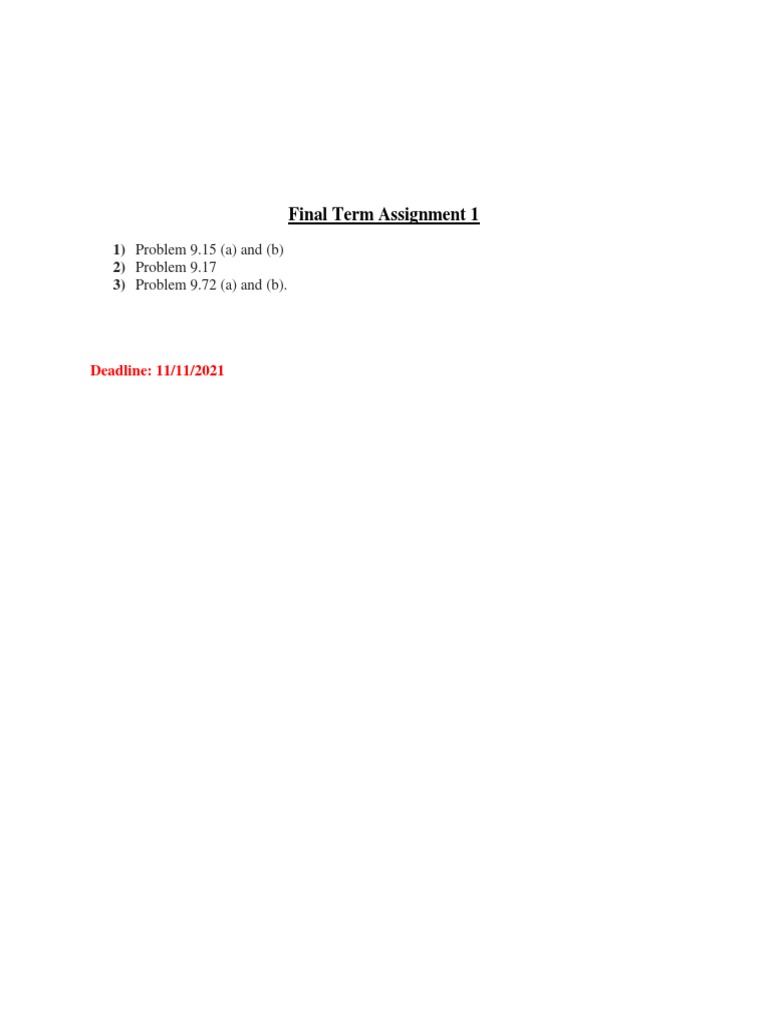Final Term Assignment 1 | PDF